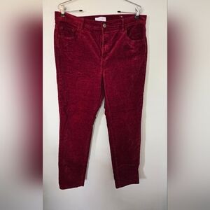 Loft Burgundy Corduroy Straight Jeans Size 32/14